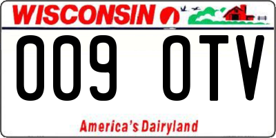 WI license plate 009OTV