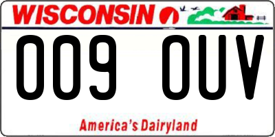 WI license plate 009OUV