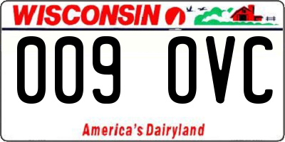 WI license plate 009OVC