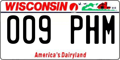 WI license plate 009PHM