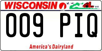 WI license plate 009PIQ