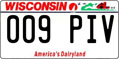 WI license plate 009PIV