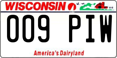 WI license plate 009PIW