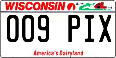 WI license plate 009PIX