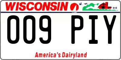 WI license plate 009PIY