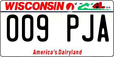 WI license plate 009PJA