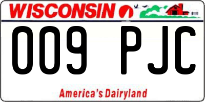 WI license plate 009PJC