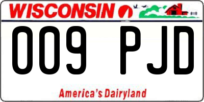 WI license plate 009PJD