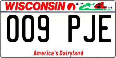 WI license plate 009PJE