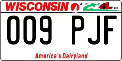 WI license plate 009PJF