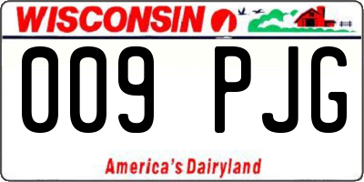 WI license plate 009PJG