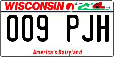 WI license plate 009PJH
