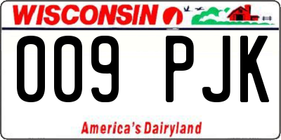 WI license plate 009PJK