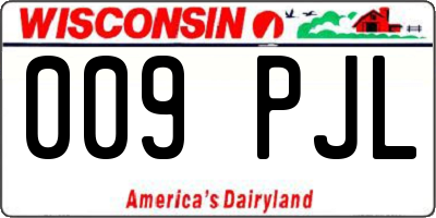 WI license plate 009PJL
