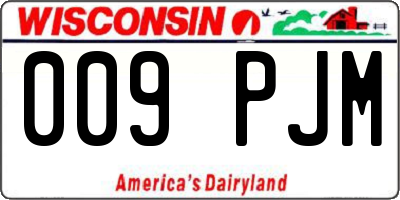 WI license plate 009PJM