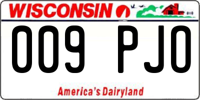 WI license plate 009PJO