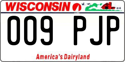 WI license plate 009PJP