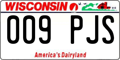 WI license plate 009PJS