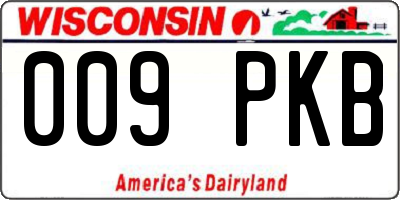 WI license plate 009PKB