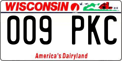 WI license plate 009PKC