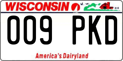 WI license plate 009PKD
