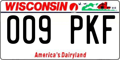 WI license plate 009PKF