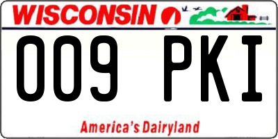 WI license plate 009PKI