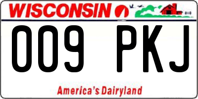 WI license plate 009PKJ