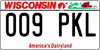 WI license plate 009PKL