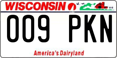 WI license plate 009PKN