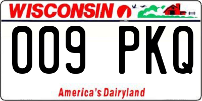 WI license plate 009PKQ