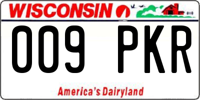 WI license plate 009PKR