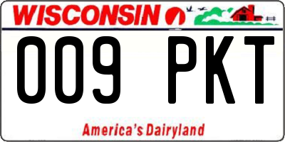 WI license plate 009PKT