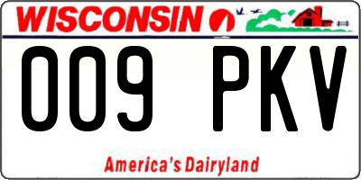 WI license plate 009PKV