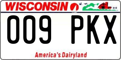 WI license plate 009PKX
