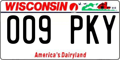 WI license plate 009PKY