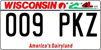 WI license plate 009PKZ