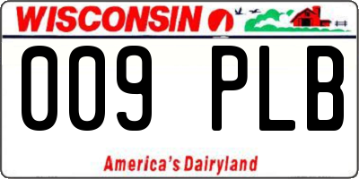 WI license plate 009PLB