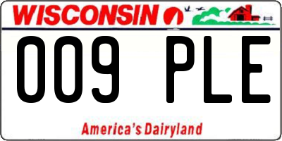 WI license plate 009PLE