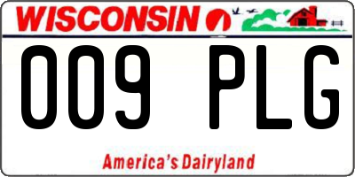 WI license plate 009PLG