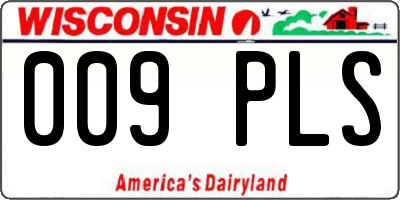 WI license plate 009PLS