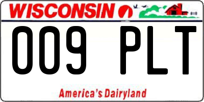 WI license plate 009PLT