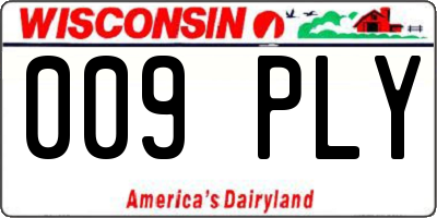 WI license plate 009PLY