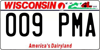 WI license plate 009PMA