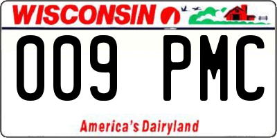 WI license plate 009PMC