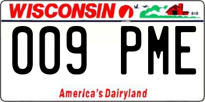 WI license plate 009PME