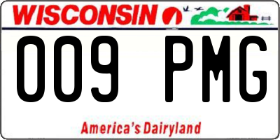 WI license plate 009PMG