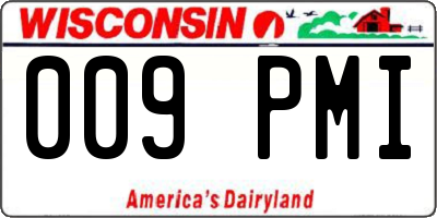 WI license plate 009PMI