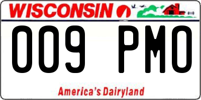 WI license plate 009PMO