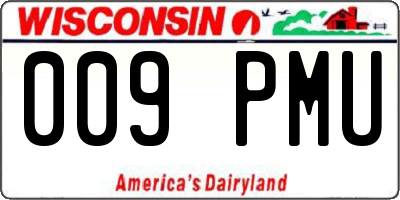 WI license plate 009PMU